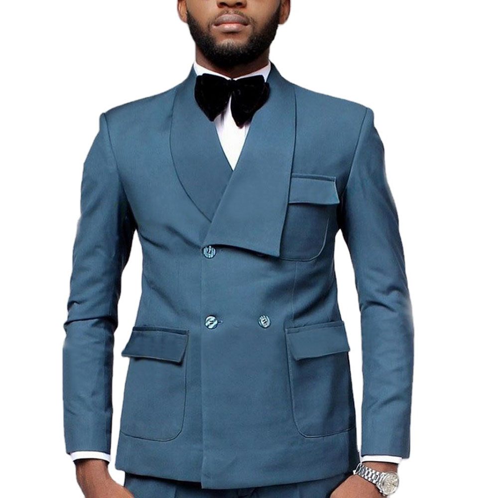 Men Formal Party Wear Dress - Последний дизайн, двубортный синий пиджак, брюки,