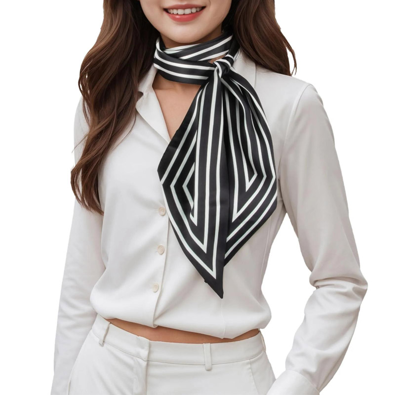 Silk Tie Woven - Модный полосатый шарф с лентой для