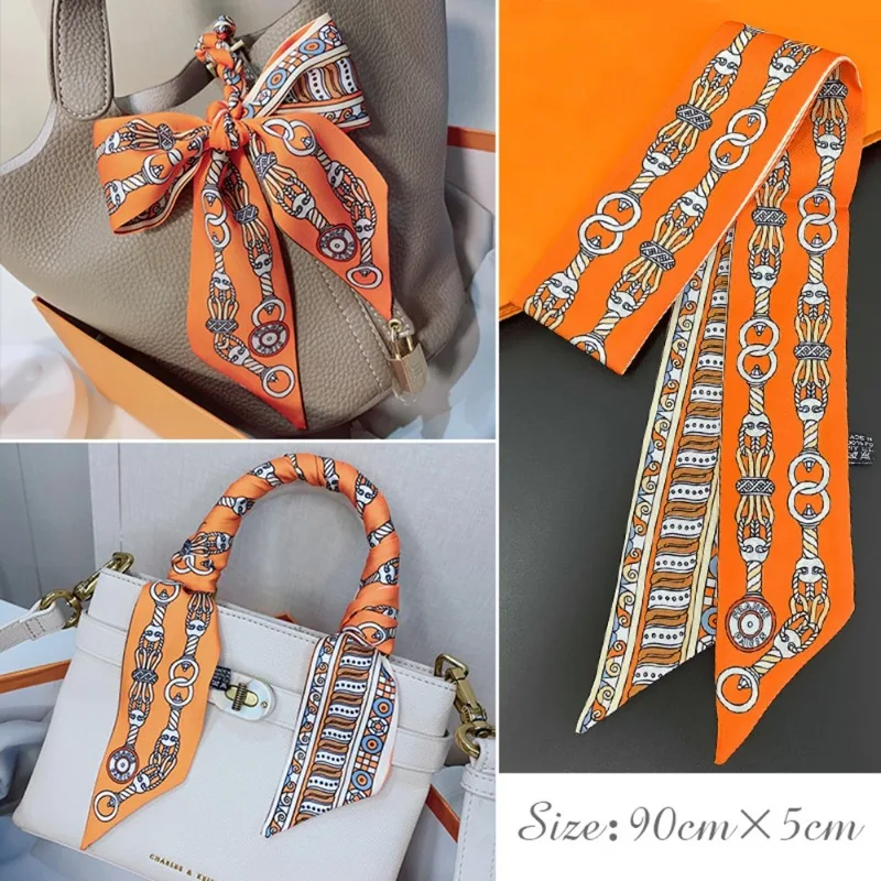 Silk Tie Woven - Модный узкий шелковый шарф для женщин,
