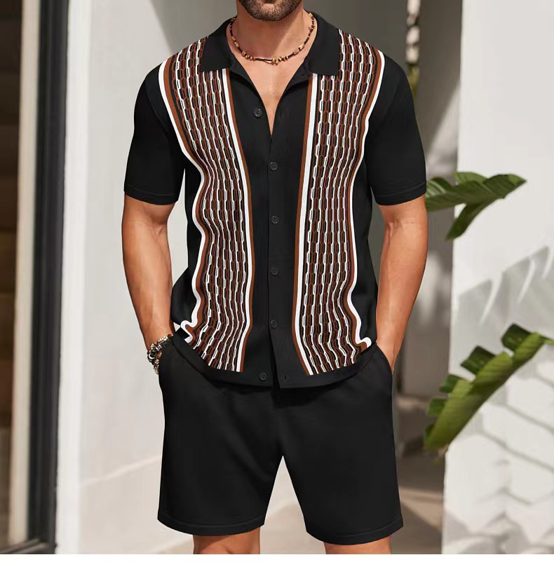 Men'S Formal Beach Wear - Простые мужские комплекты рубашек, винтажная полосатая
