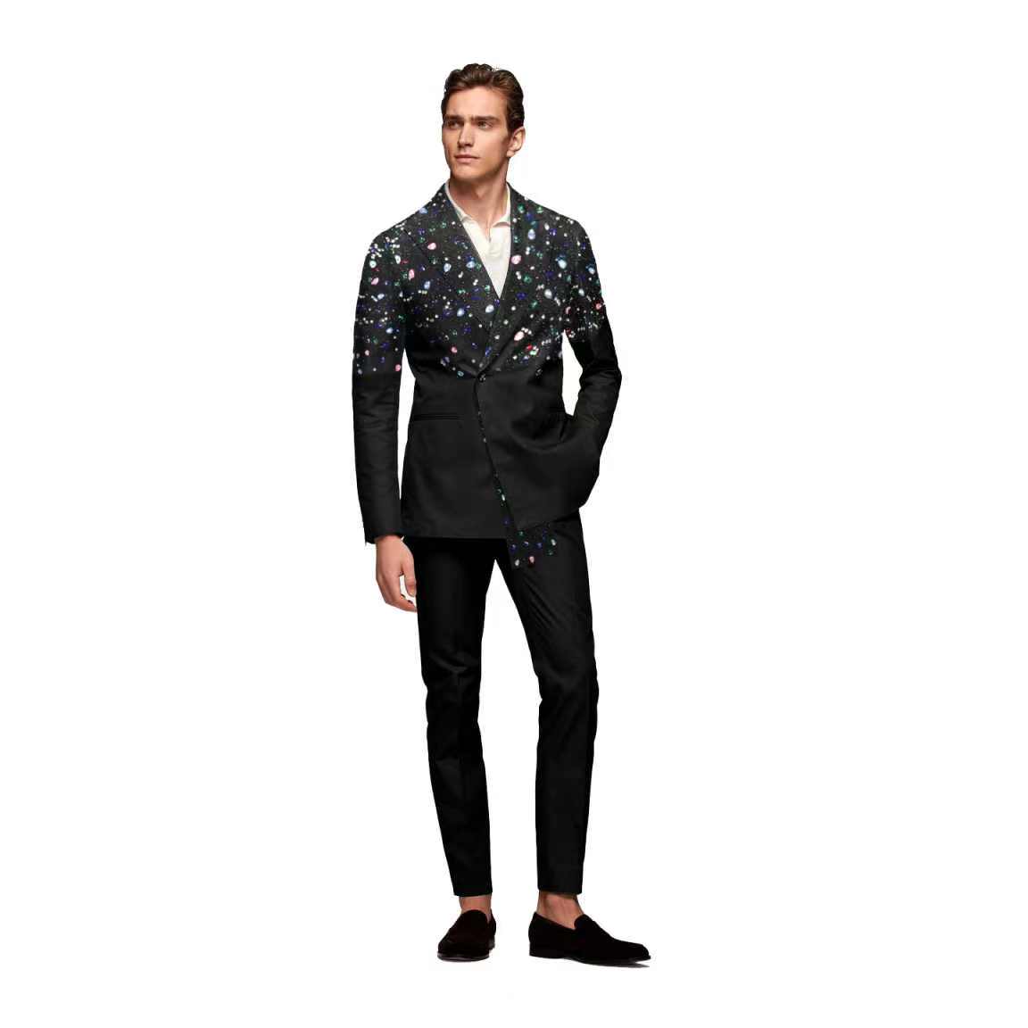 Черный мужской костюм, комплек – обзор и цена Formal Wear Jersey For Men