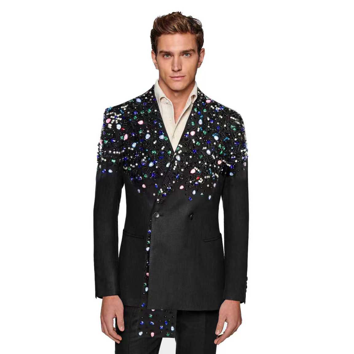 Черный мужской костюм, комплек – обзор и цена Formal Wear Jersey For Men