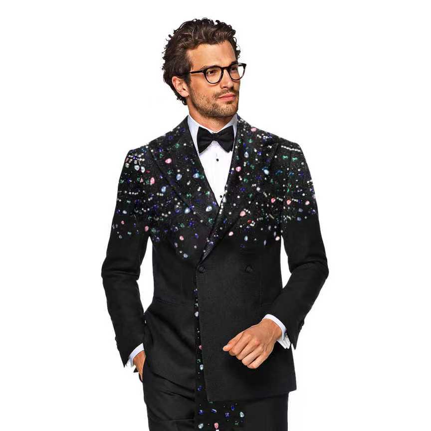 Черный мужской костюм, комплек – обзор и цена Formal Wear Jersey For Men