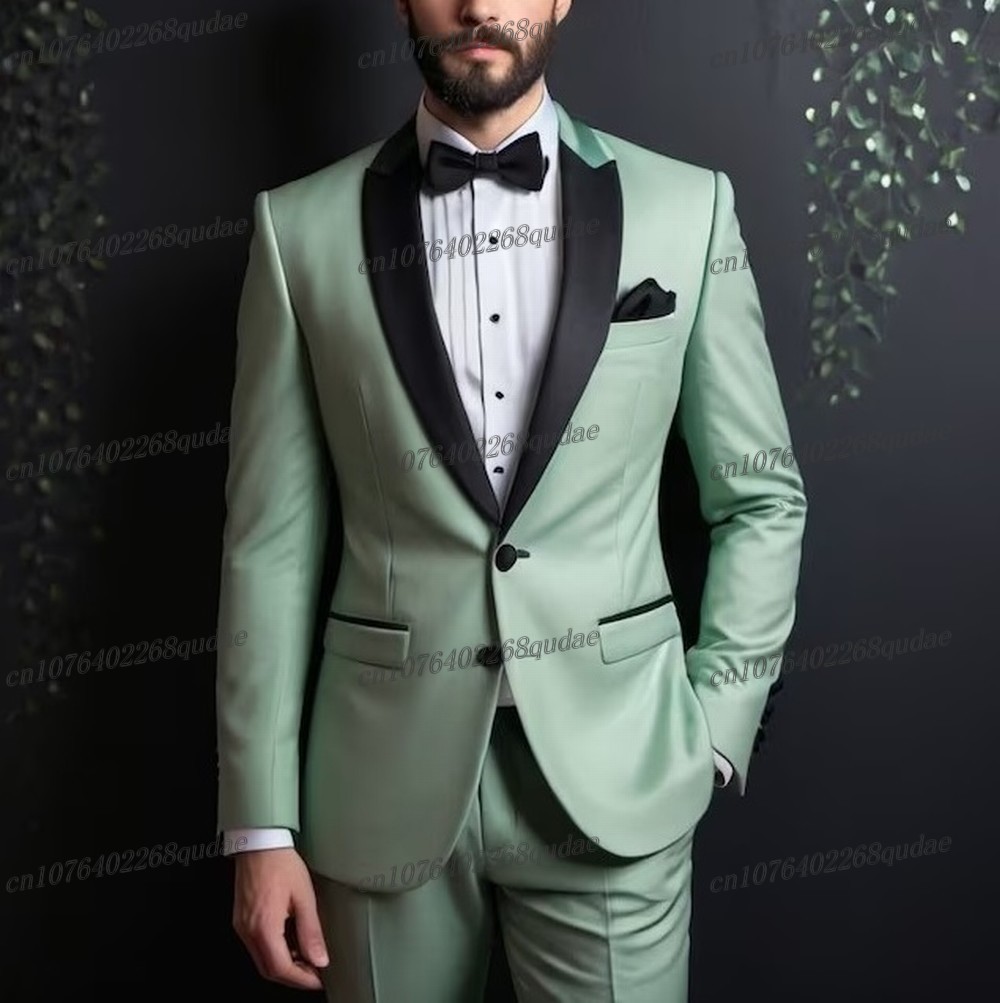 Мятный деловой мужской костюм  – обзор и цена Formal Wear Jersey For Men