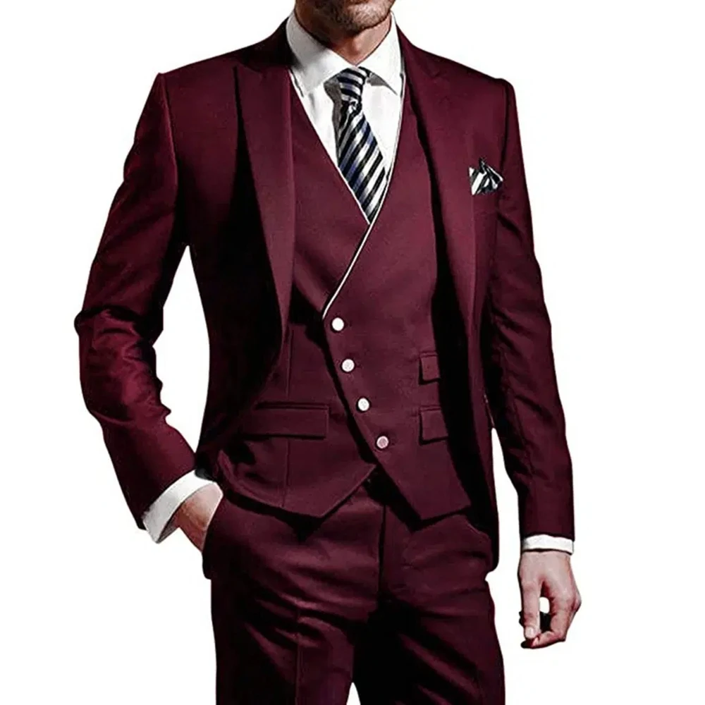 Мужской костюм-тройка цвета ха – обзор и цена Men Formal Wear Green