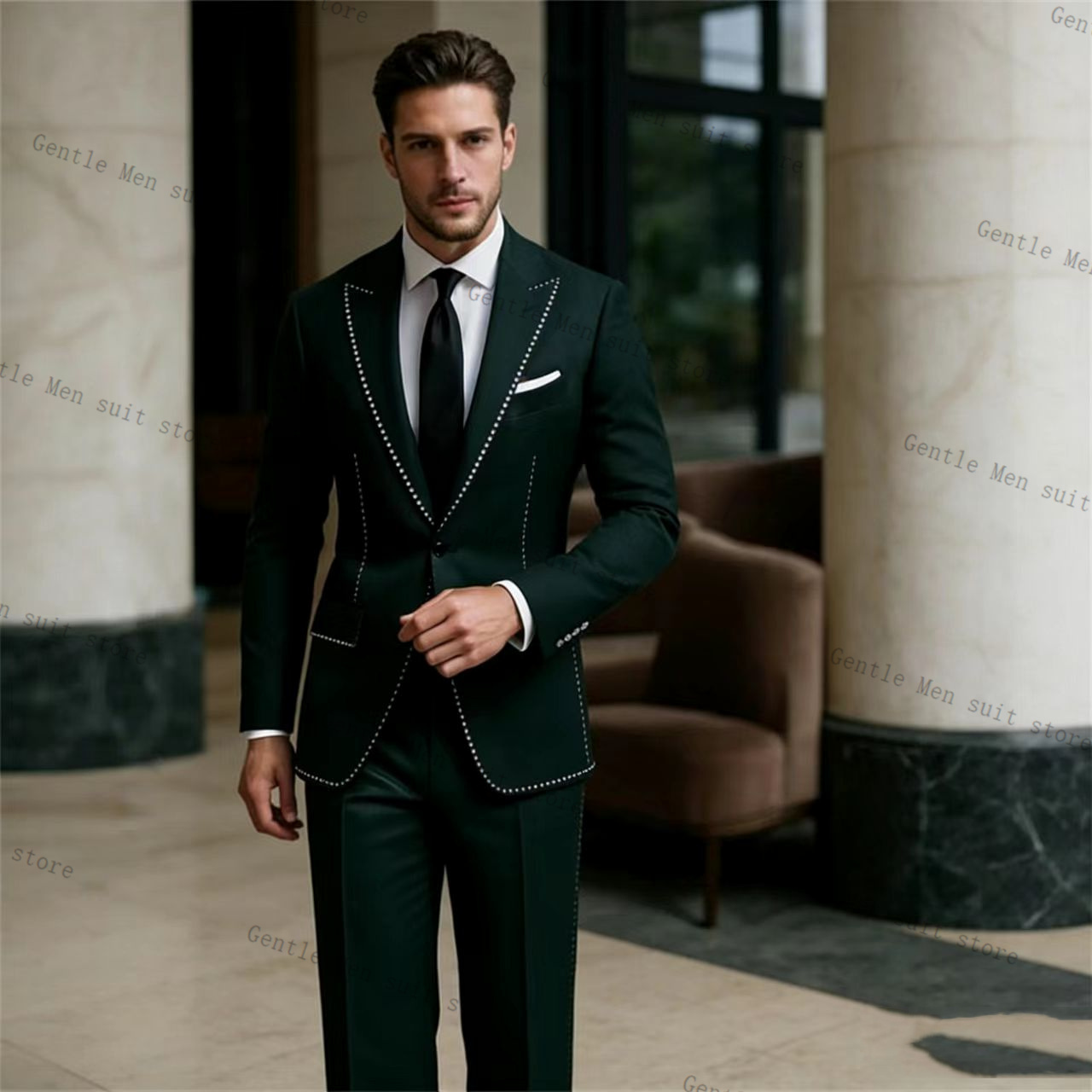 Роскошный зеленый мужской кост – обзор и цена Men Formal Wear Green